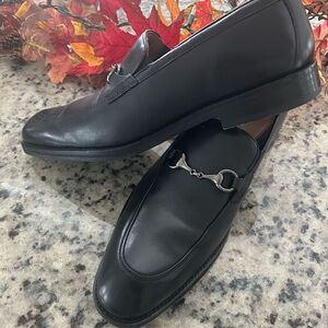 Johnston & Murphy Black Loafers with Silver Detail